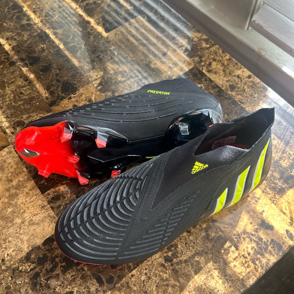 Adidas Predator Soccer Cleats - Black and Neon Yellow